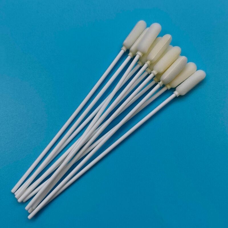 14cm Disposable Long PP Stick Big Foam Tip Oral Swab Sterile Collezione di campioni Swab Test influenza Swab campionamento